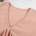 Lekka sukienka midi z dekoltem w serek