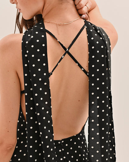 Women's Wedding Guest Polka Dot Sweetheart Maxi Dress