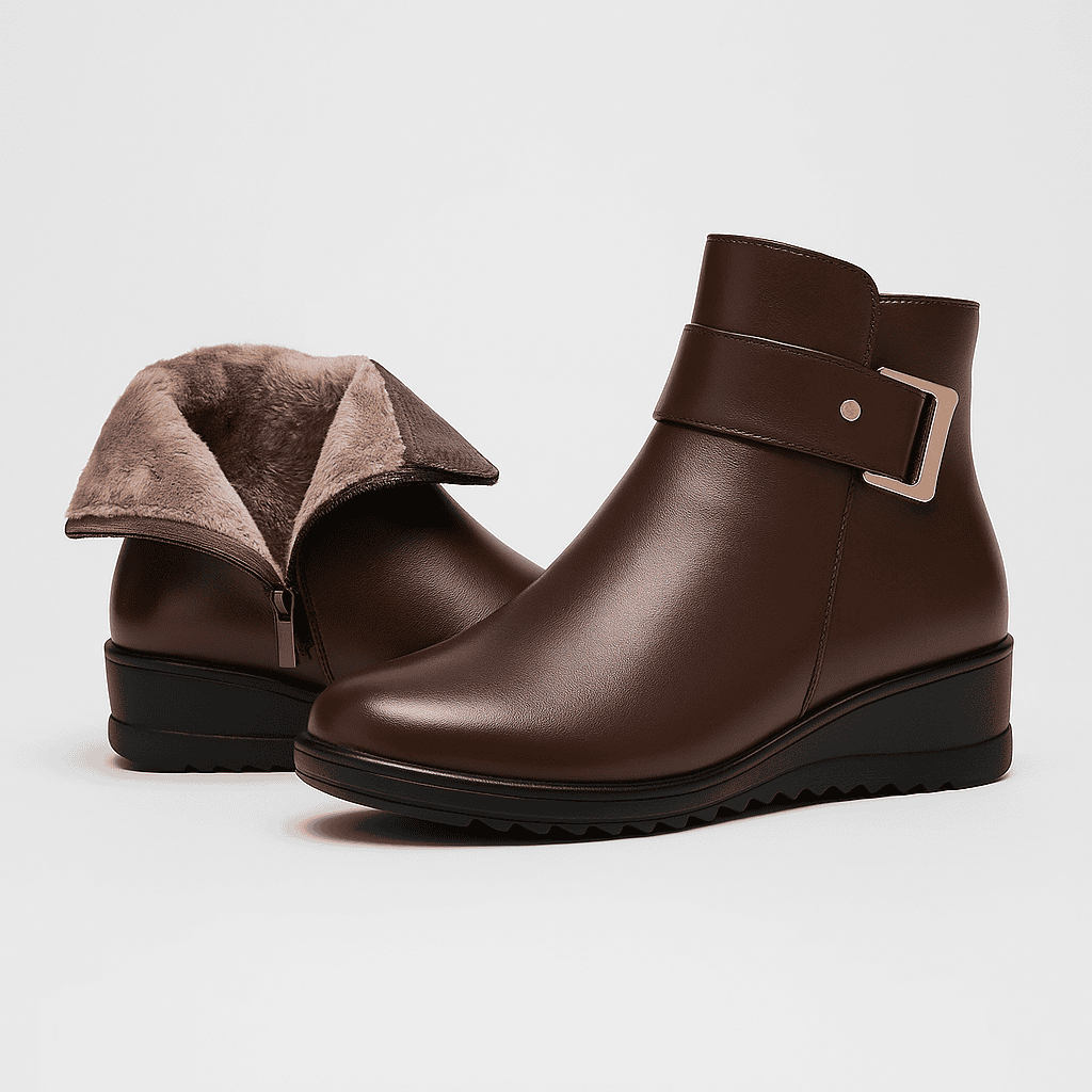 Eleganckie ocieplane botki z komfortową podeszwą