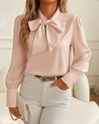 Bluzka z kokardą Satin Touch