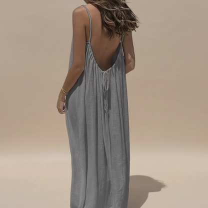 Women's Summer Spaghetti Strap Scoop Neck Maxi Dress
