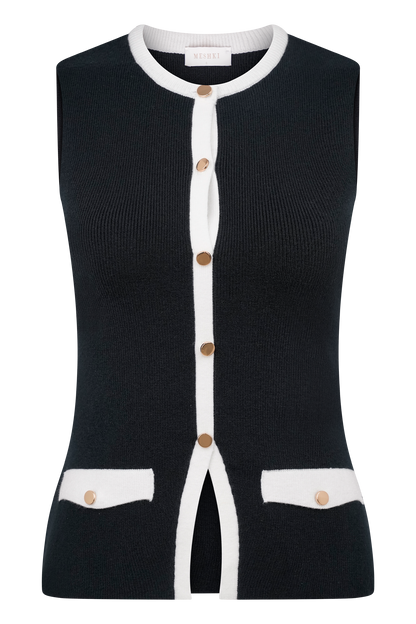 Women's Vacation Contrast Ribbed Knit Shorts Set