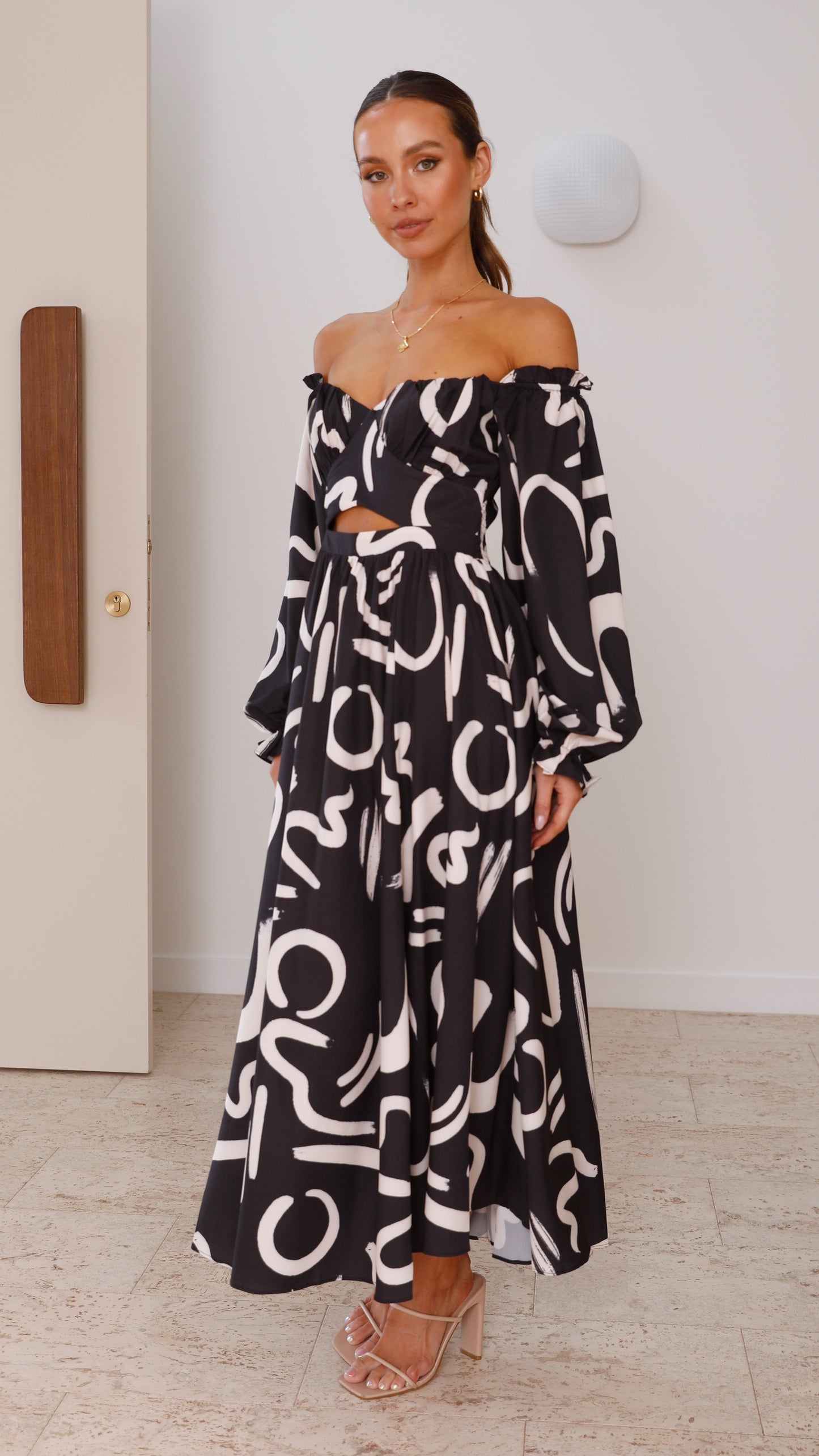 Women's Wedding Guest Off Shoulder Maxi Dress With Slit