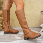 Ponadczasowe Kozaki do Kolan z Detalem Klamrowym