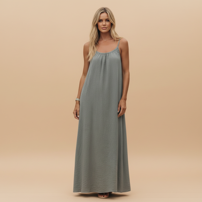 Women's Summer Spaghetti Strap Scoop Neck Maxi Dress