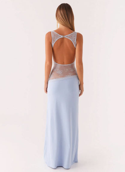 Women's Cocktail Sleeveless Lace Cutout Maxi Dress