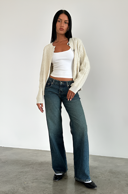 Women's Low Rise Wide Leg Full Length Jeans
