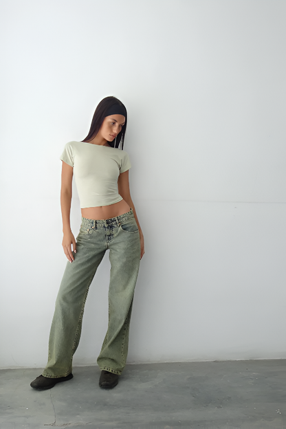 Women's Low Rise Wide Leg Full Length Jeans