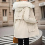 Luksusowa Zimowa Kurtka Puchowa z Kapturem