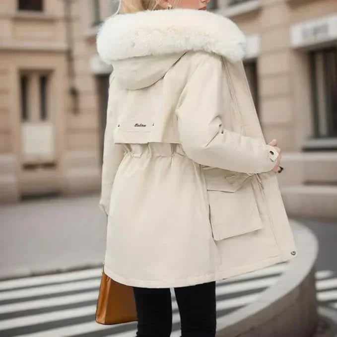 Luksusowa Zimowa Kurtka Puchowa z Kapturem