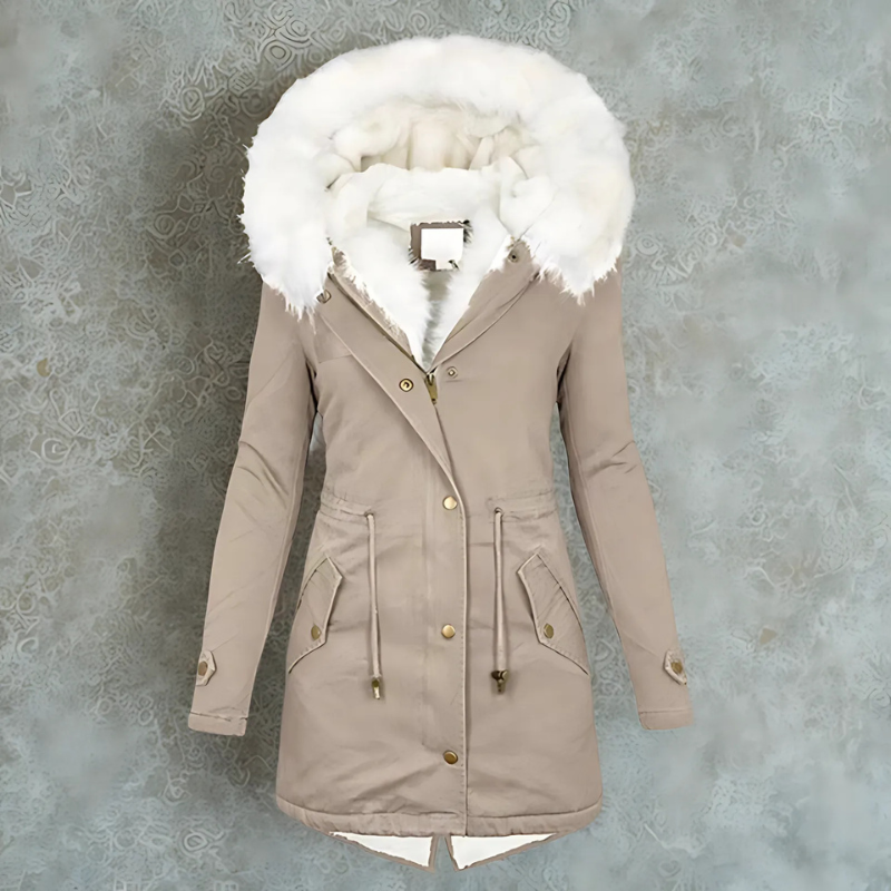 Kolekcja Zimowa – Luksusowa Parka z Sztucznym Futrem