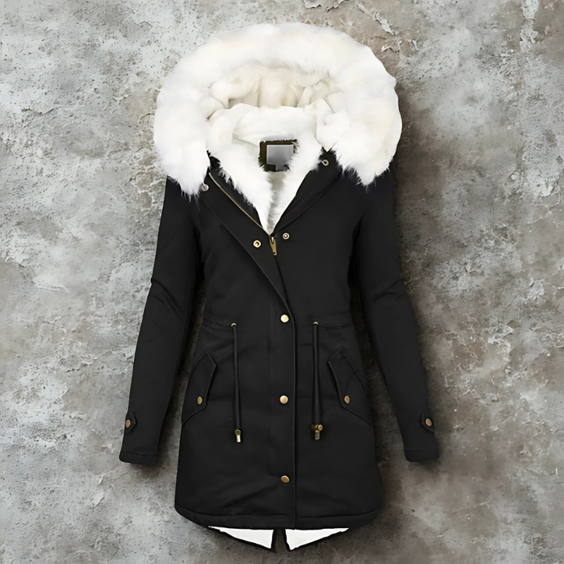Kolekcja Zimowa – Luksusowa Parka z Sztucznym Futrem