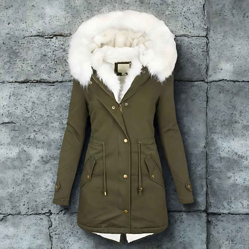 Kolekcja Zimowa – Luksusowa Parka z Sztucznym Futrem