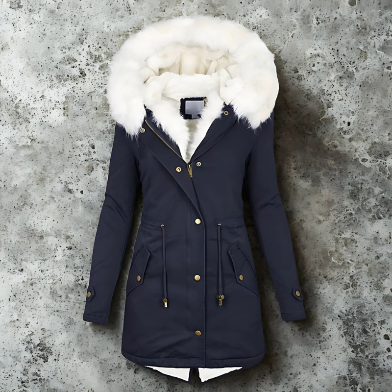 Kolekcja Zimowa – Luksusowa Parka z Sztucznym Futrem