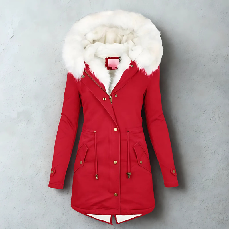 Kolekcja Zimowa – Luksusowa Parka z Sztucznym Futrem