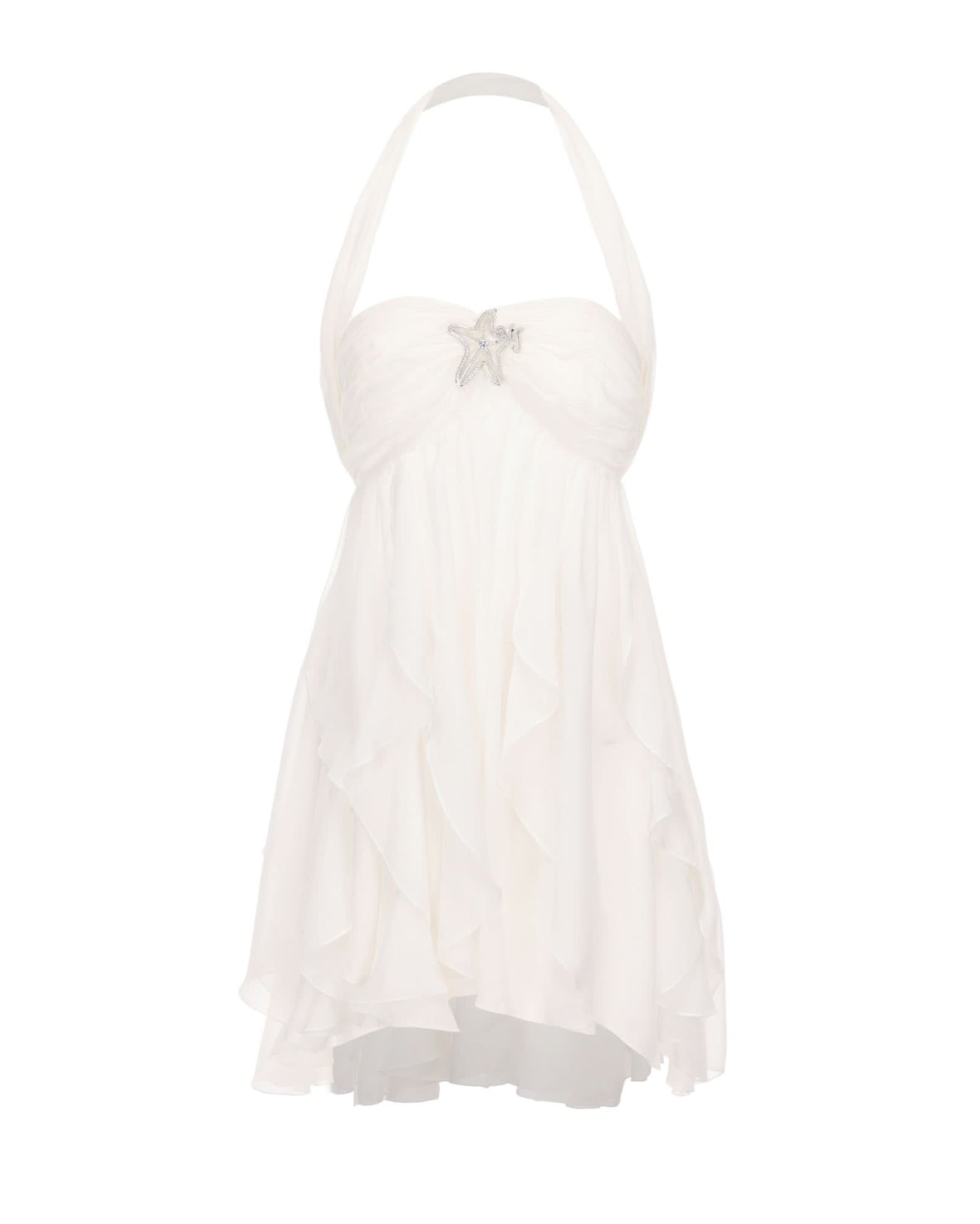 Women's Wedding Guest Floral Halter Mini Dress