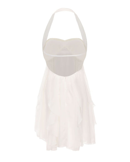 Women's Wedding Guest Floral Halter Mini Dress