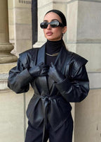 Jesień/Zima – Luksusowe Wykończenie Skórzane – Dopasowana Kurtka Statement