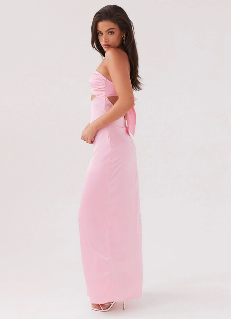 Women's Wedding Guest Floral Strapless Maxi Dress