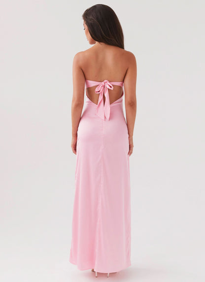 Women's Wedding Guest Floral Strapless Maxi Dress