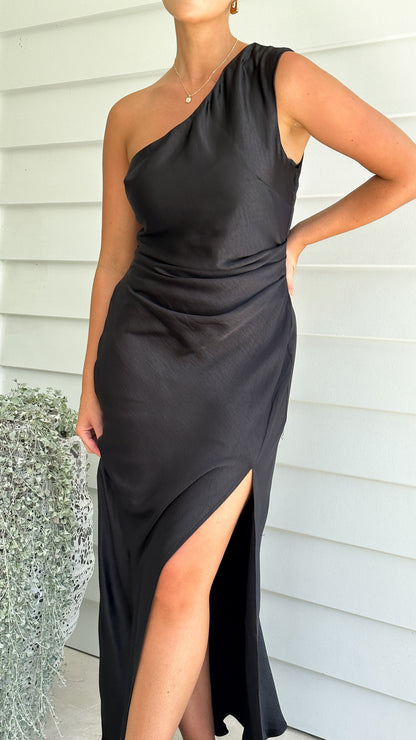 Women's Wedding Guest One Shoulder Maxi Dress With Slit