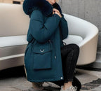 Luksusowa Zimowa Kurtka Puchowa z Kapturem