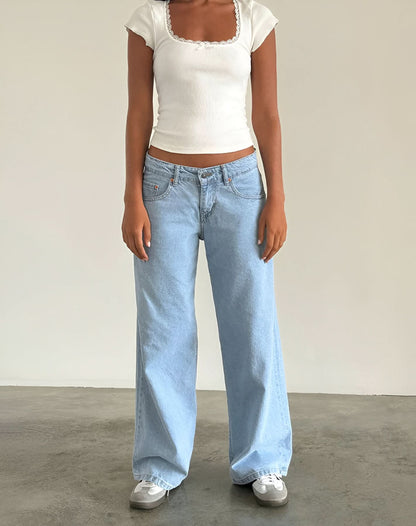 Women's Low Rise Wide Leg Full Length Jeans