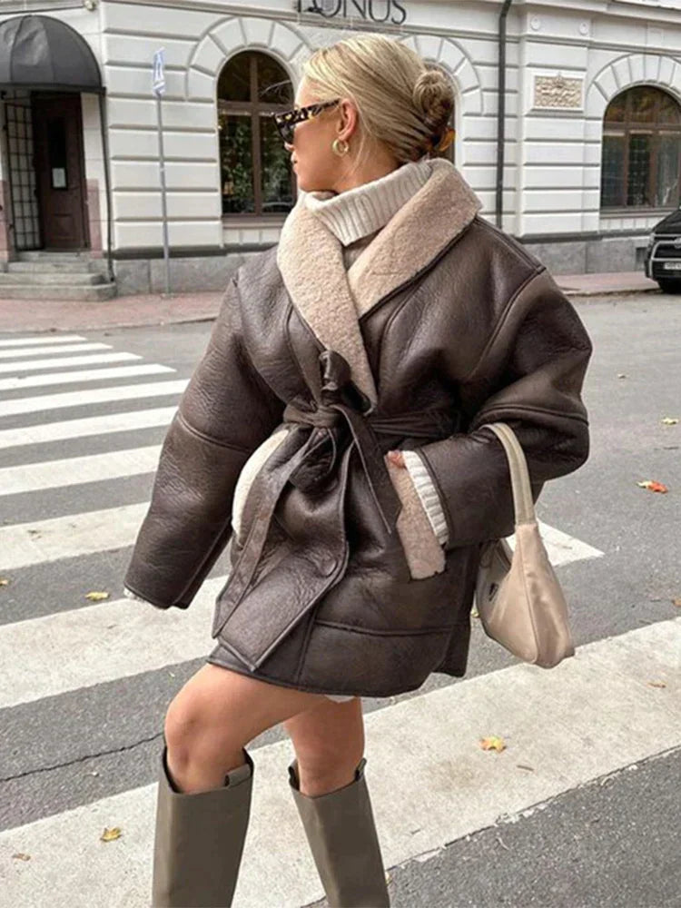 Kurtka w stylu shearling