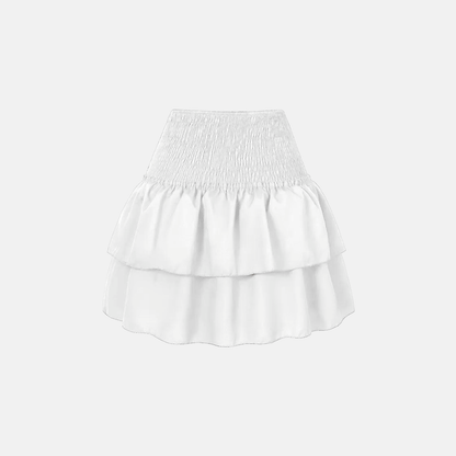 Women's Boho Print Smocked Waist Tiered Mini Skirt