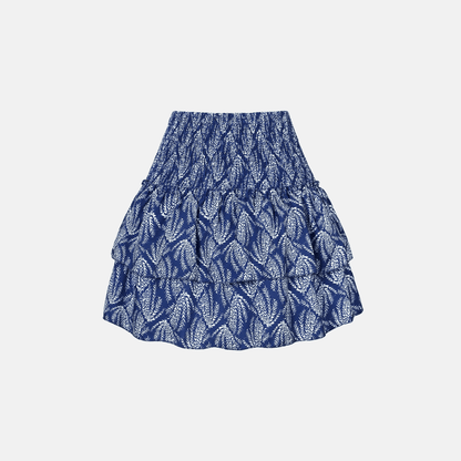 Women's Boho Print Smocked Waist Tiered Mini Skirt