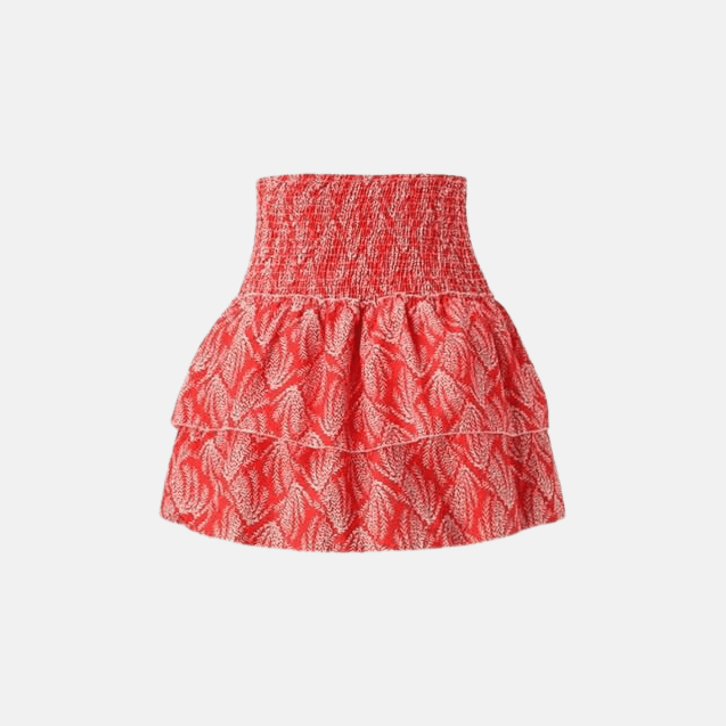 Women's Boho Print Smocked Waist Tiered Mini Skirt