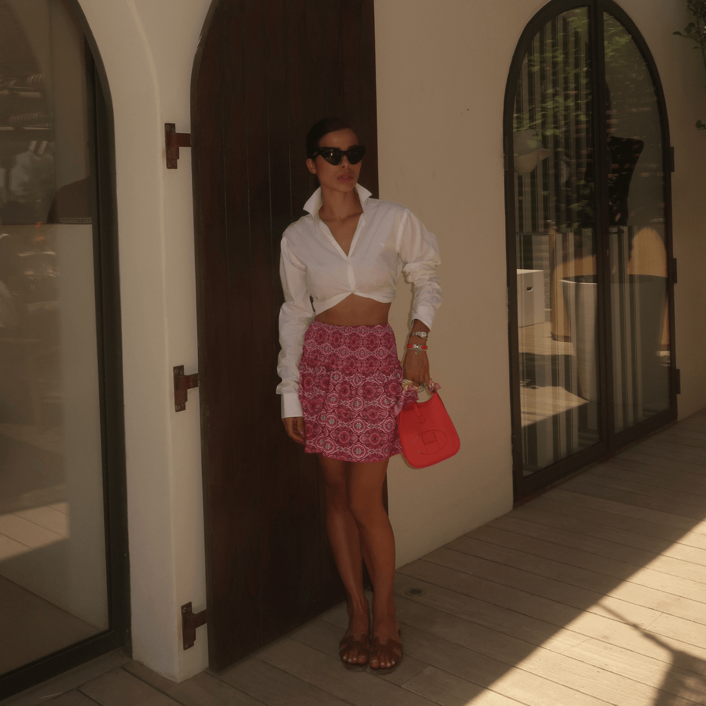 Women's Boho Print Smocked Waist Tiered Mini Skirt