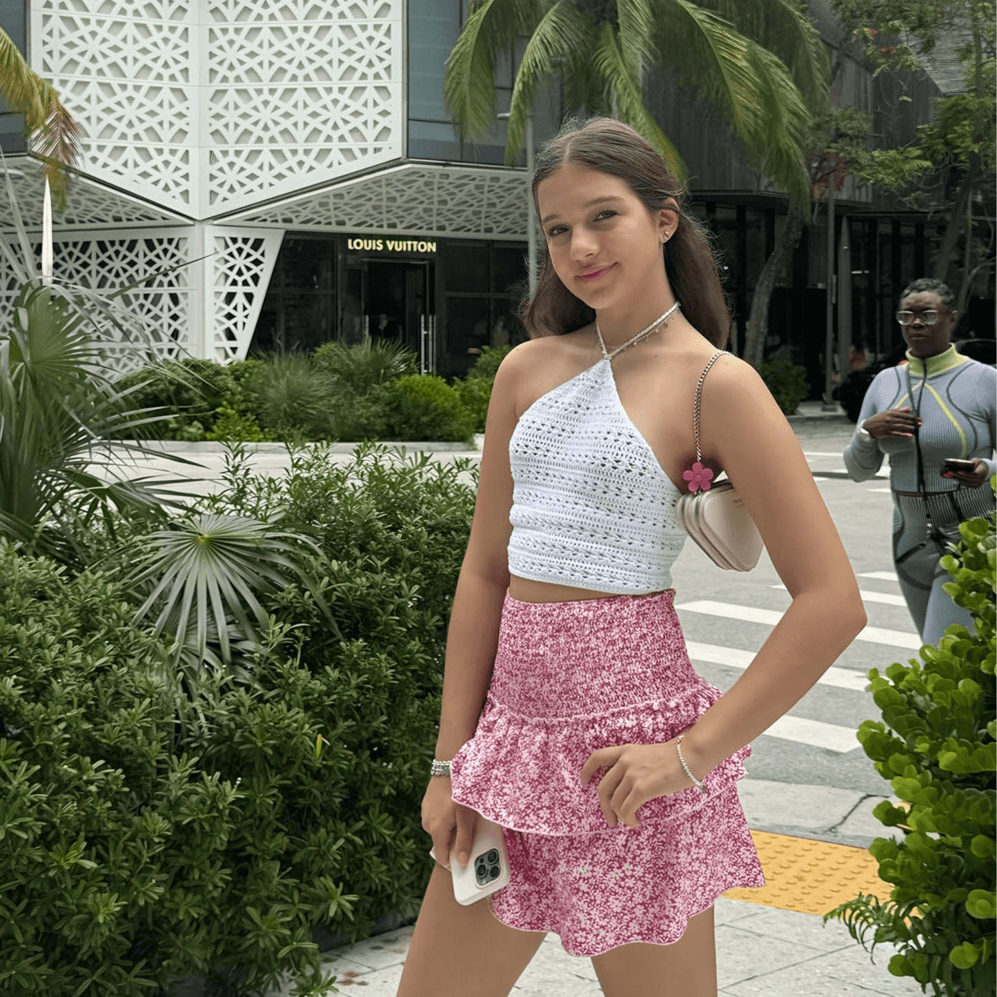 Women's Boho Print Smocked Waist Tiered Mini Skirt