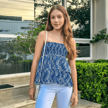 Women's Boho Print Smocked Waist Tiered Mini Skirt