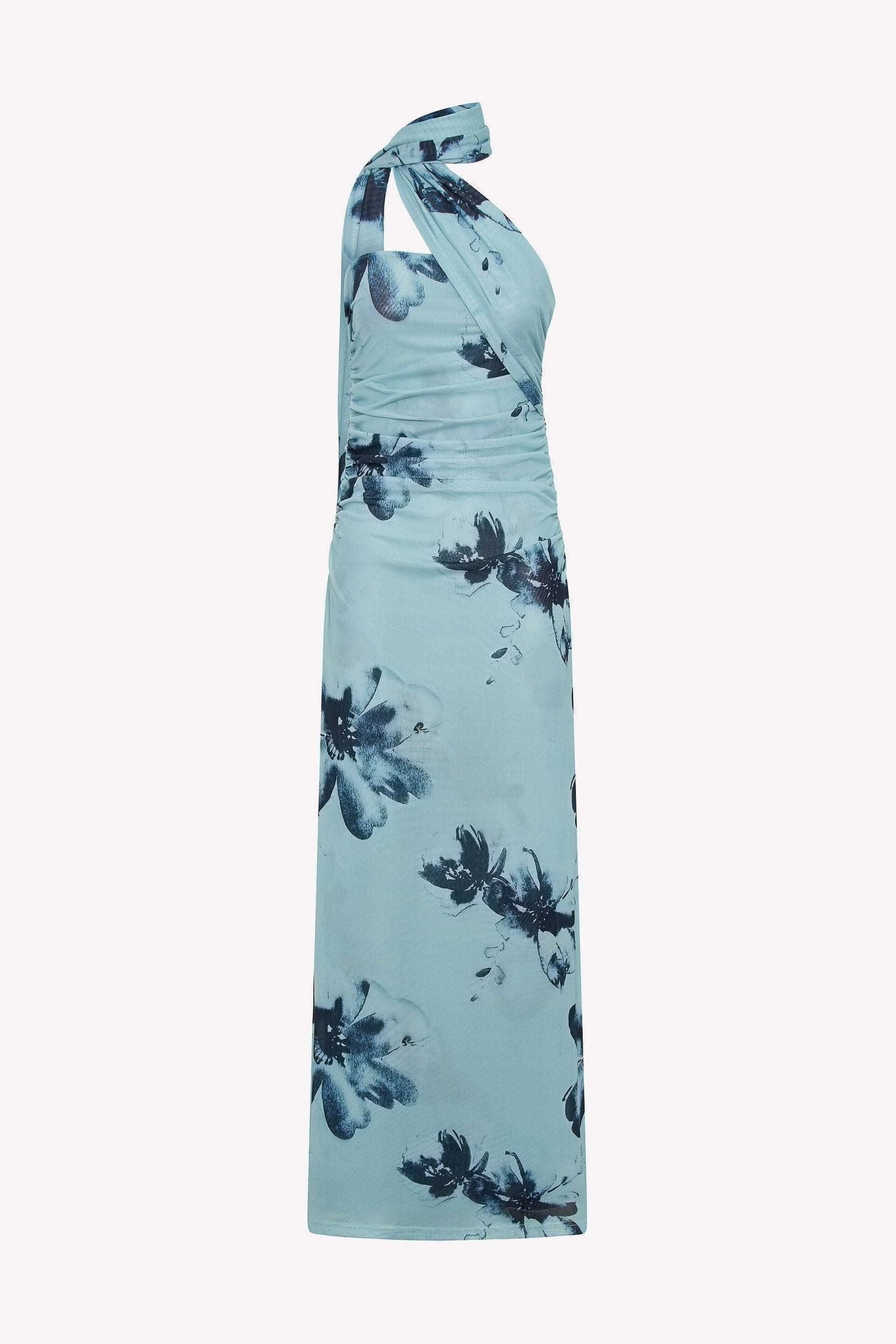 Women's Wedding Guest Floral Halter Maxi Dress