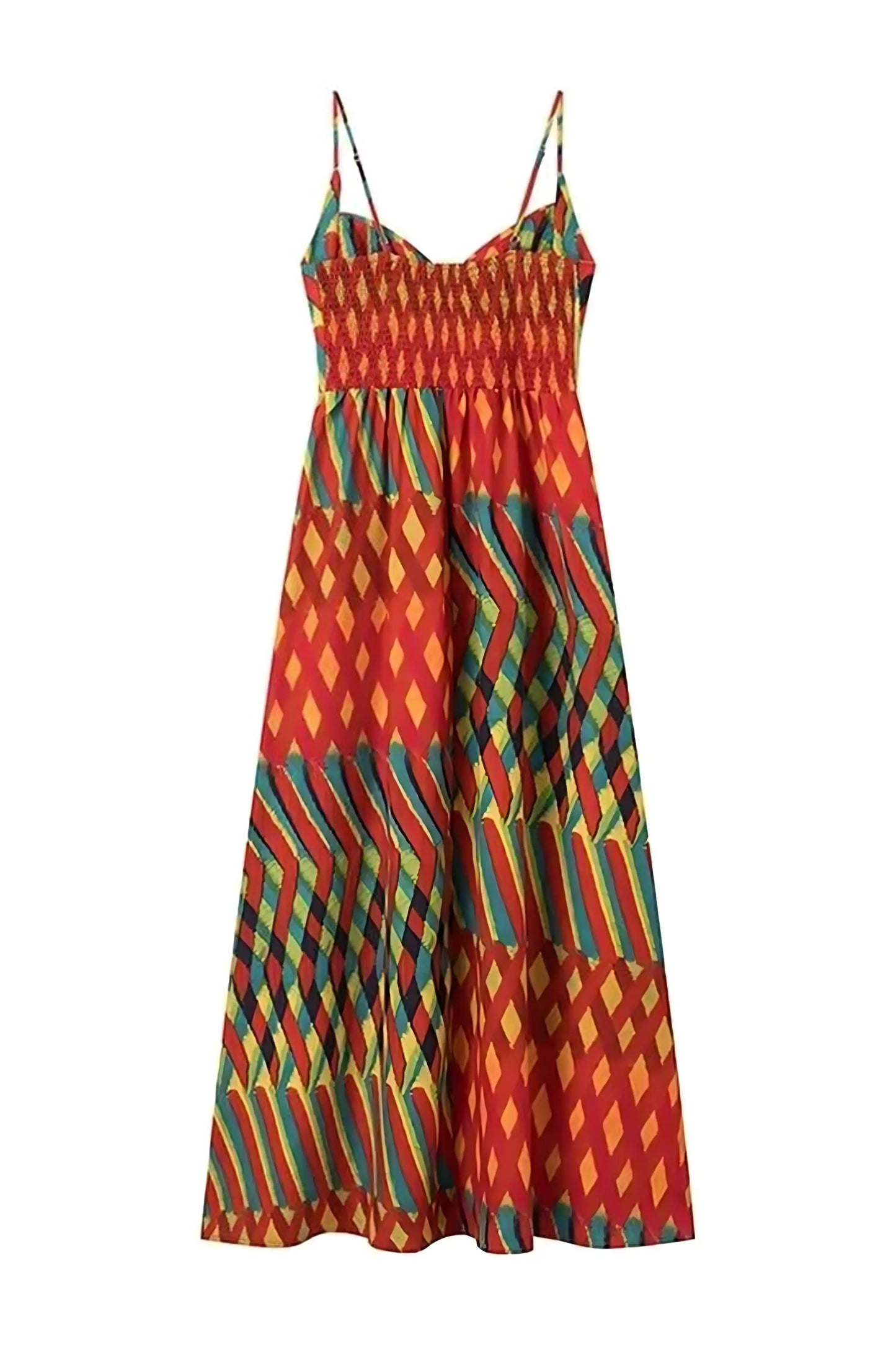 Women's Wedding Guest Printed Spaghetti Strap Maxi Dress