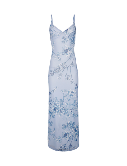 Women's Wedding Guest Floral V Neck Maxi Dress