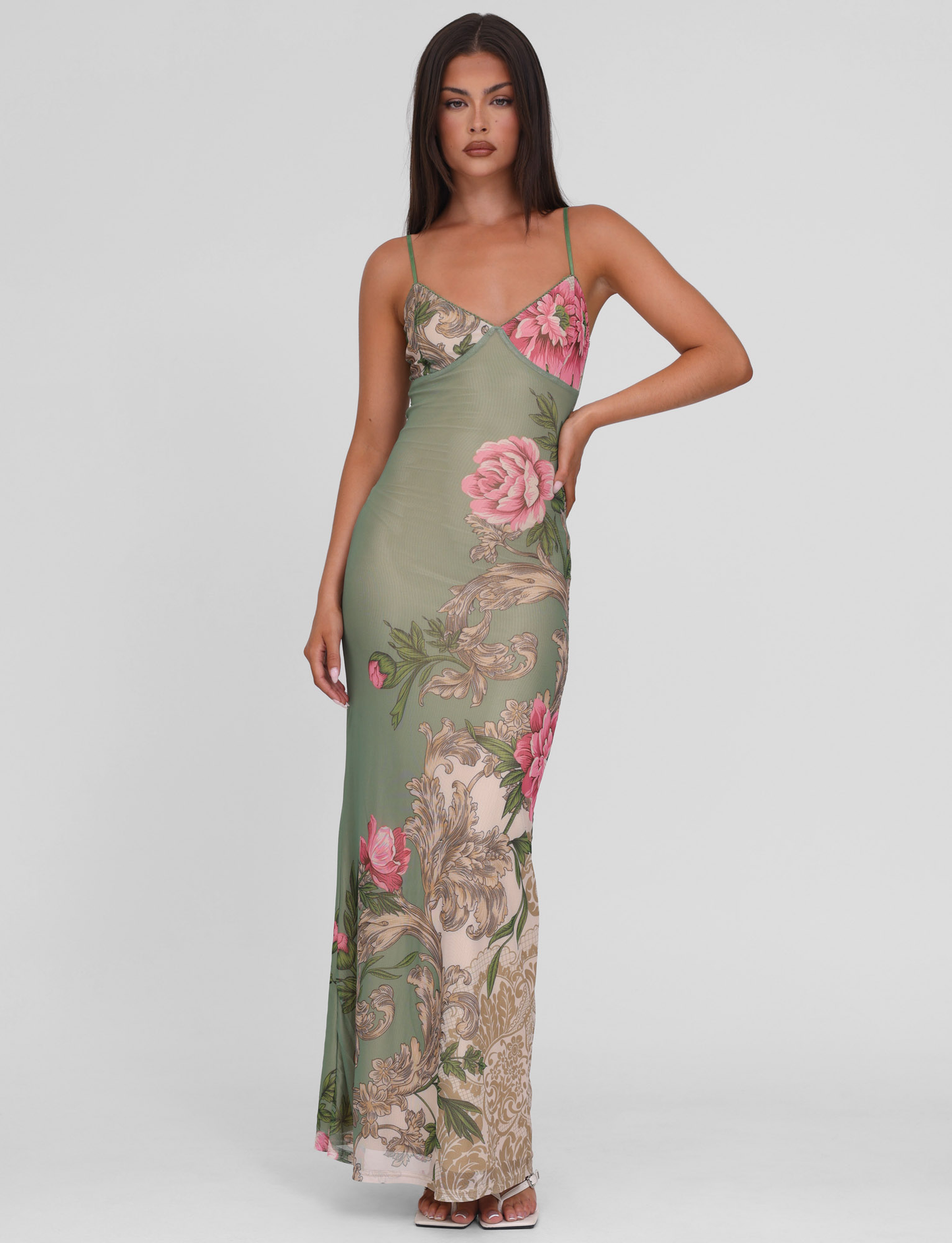 Women's Wedding Guest Floral V Neck Maxi Dress