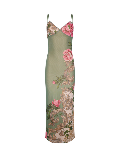 Women's Wedding Guest Floral V Neck Maxi Dress