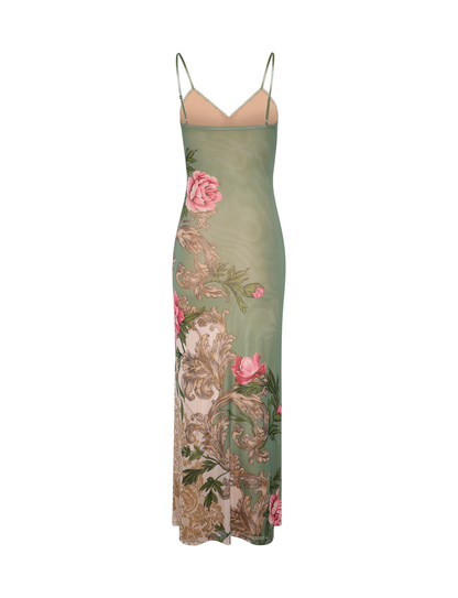 Women's Wedding Guest Floral V Neck Maxi Dress