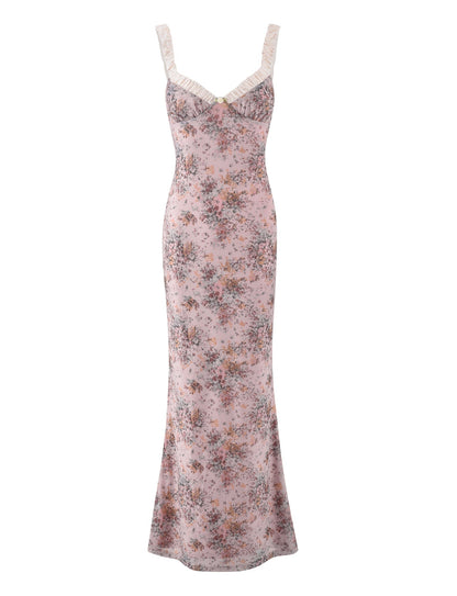 Women's Wedding Guest Floral V Neck Maxi Dress