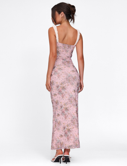 Women's Wedding Guest Floral V Neck Maxi Dress