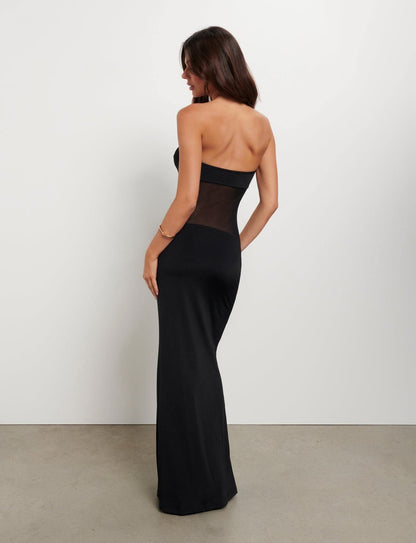 Women's Wedding Guest Strapless Floral Maxi Dress