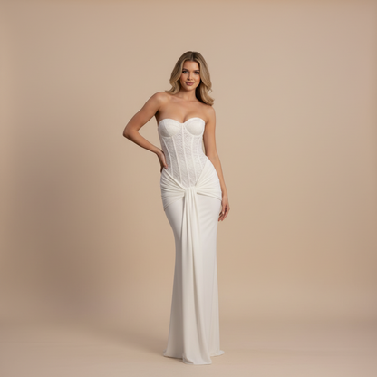 Women's Prom Strapless Sweetheart Maxi Dress