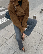 Kurtka z zamszu typu wrap