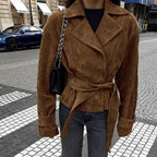 Kurtka z zamszu typu wrap