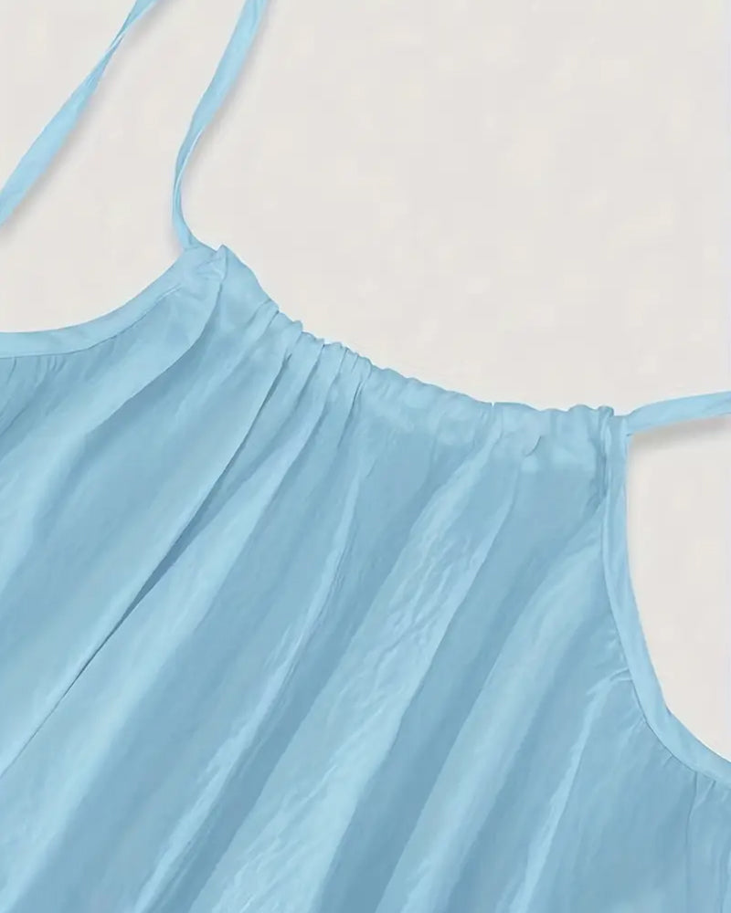 Women's Summer Backless V Neck Maxi Cami Dress