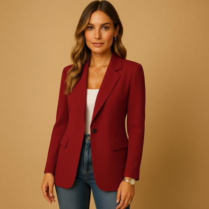 Women's Office Tailored Notch Lapel Fitted Blazer
