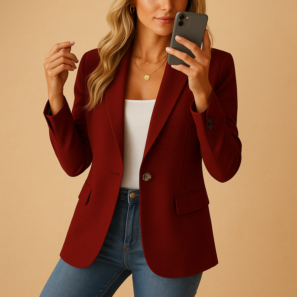 Women's Office Tailored Notch Lapel Fitted Blazer