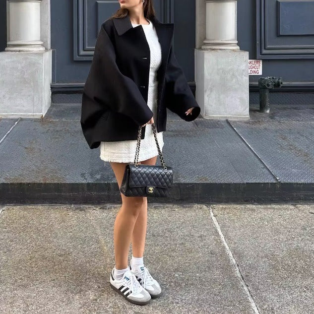 Ponczosz Z Wełnianym Wyglądem